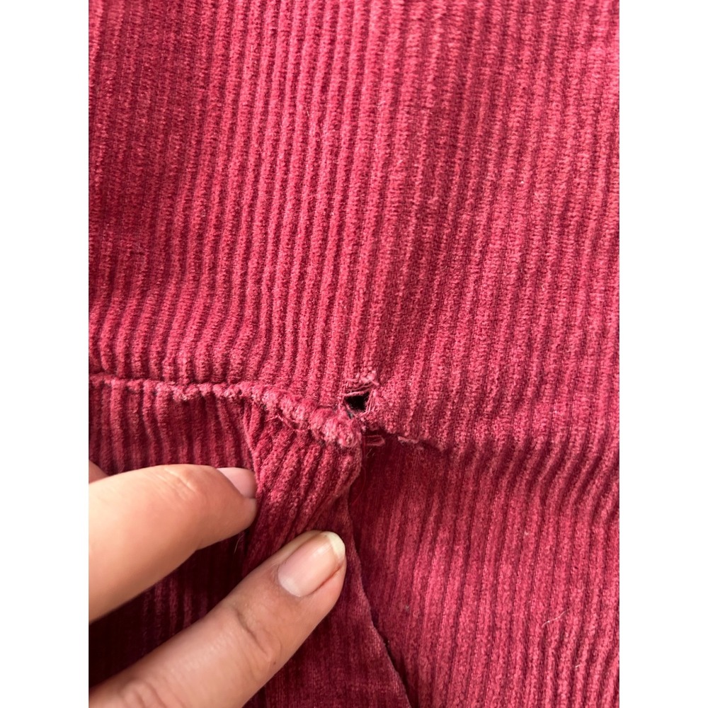 Krooked Skateboarding Corduroy Hoodie Burgundy Maroon Embroidered Size Small‎ - Picture 7 of 8